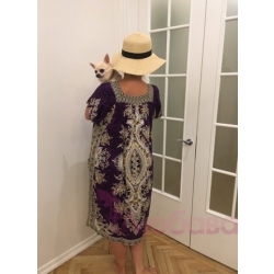 Жіноча сукня oversize великих розмірів зі штапелю з кишенями