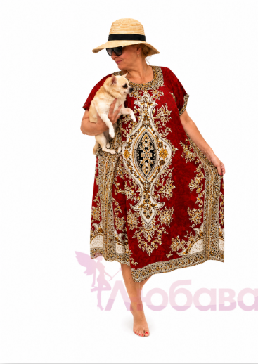Жіноча сукня oversize великих розмірів зі штапелю з кишенями