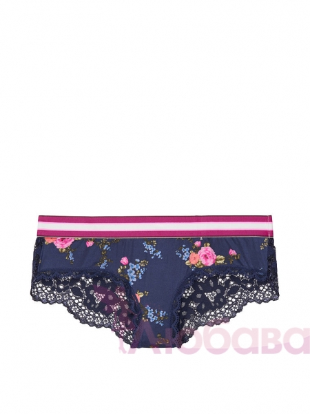 трусы синие  шелковые кружевные Victoria's Secret