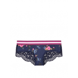 трусы синие  шелковые кружевные Victoria's Secret