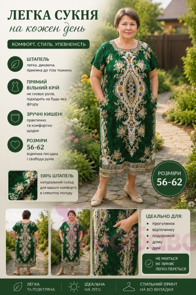жіноча сукня з кишенями великого розміру