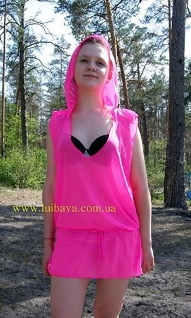 пляжная туника с капюшоном модель 2352